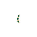 Bitsy Gold Threadless Earring with Green CZ in Yellow Gold - Ember Body Jewelry