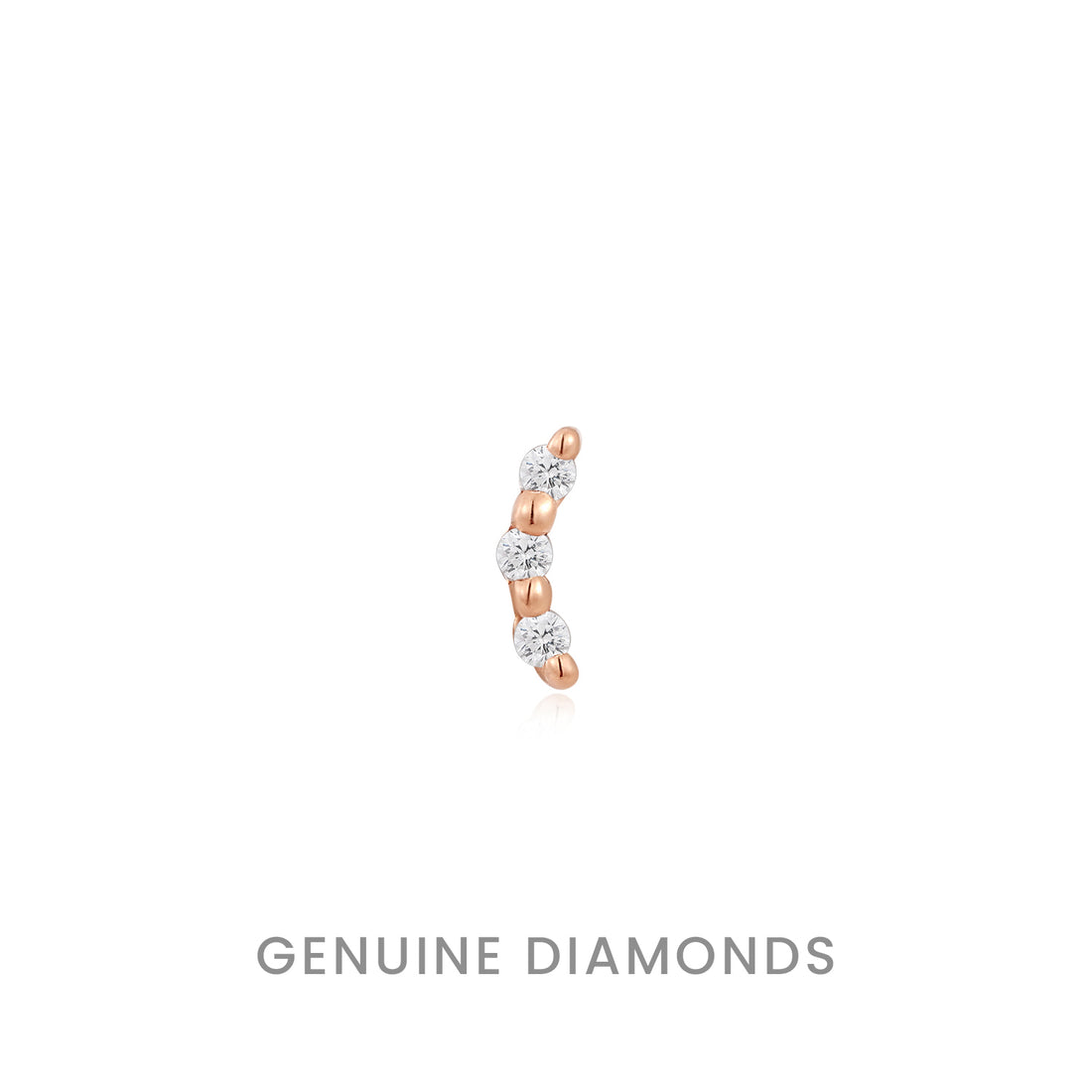 Rose Gold Bitsy Threadless Earring with Genuine Diamond - Ember Body Jewelry