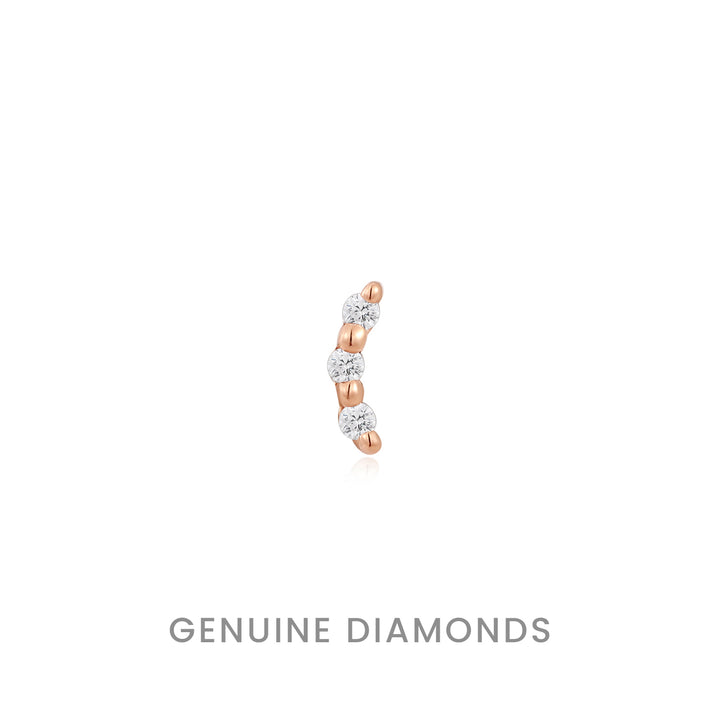 Rose Gold Bitsy Threadless Earring with Genuine Diamond - Ember Body Jewelry