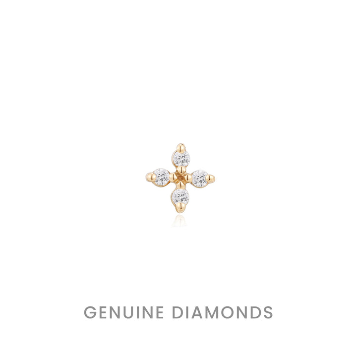 Yellow Crux Threadless End with Genuine Diamond - Ember Body Jewelry