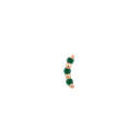 Bitsy Gold Threadless Earring with Green CZ in Rose Gold - Ember Body Jewelry