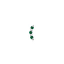 Bitsy Gold Threadless Earring with Green CZ in White Gold - Ember Body Jewelry