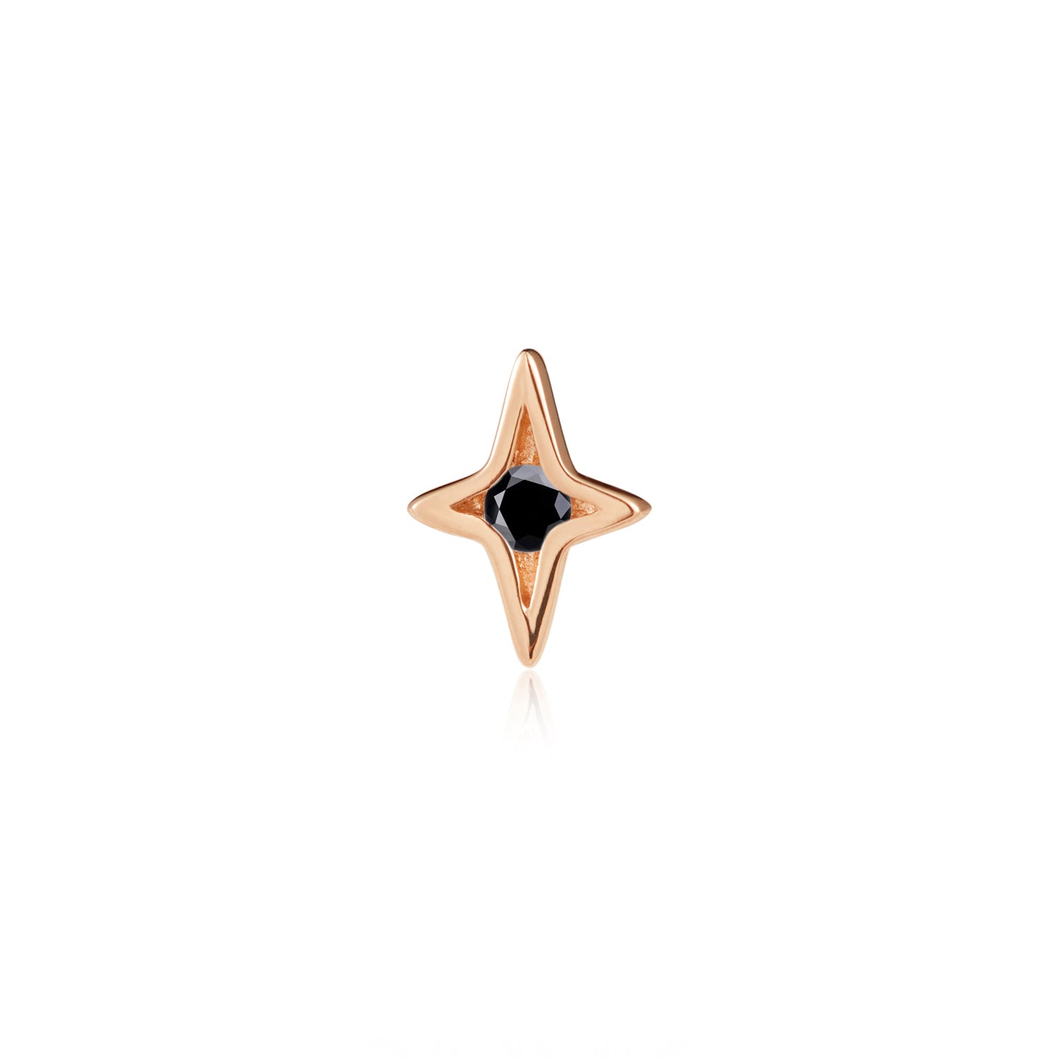 Divinity Threadless End Rose Gold Black Diamond - Ember Body Jewelry