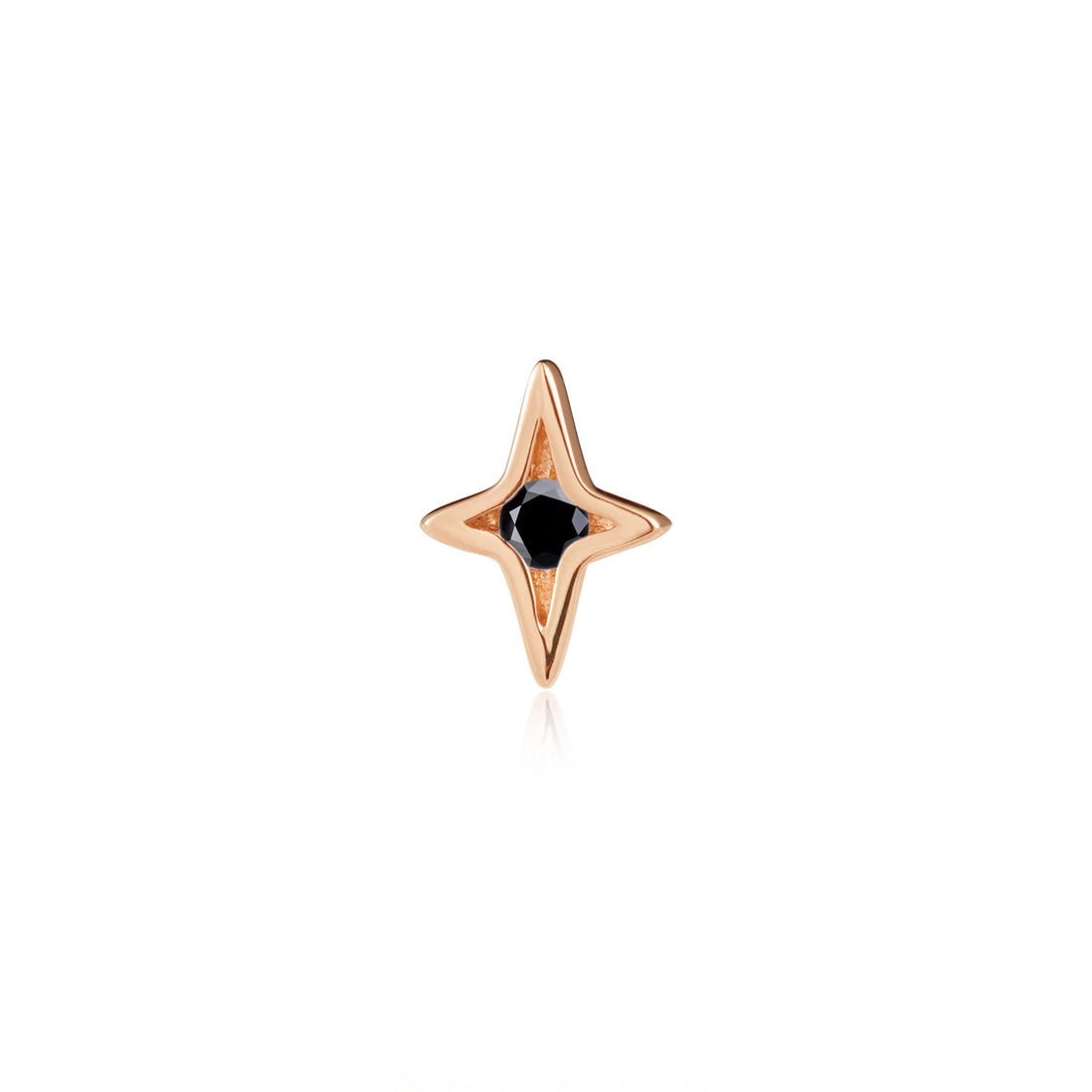 Divinity Threadless End Rose Gold Black Diamond - Ember Body Jewelry