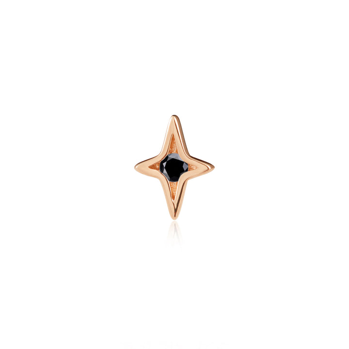 Divinity Threadless End Rose Gold Black Diamond - Ember Body Jewelry