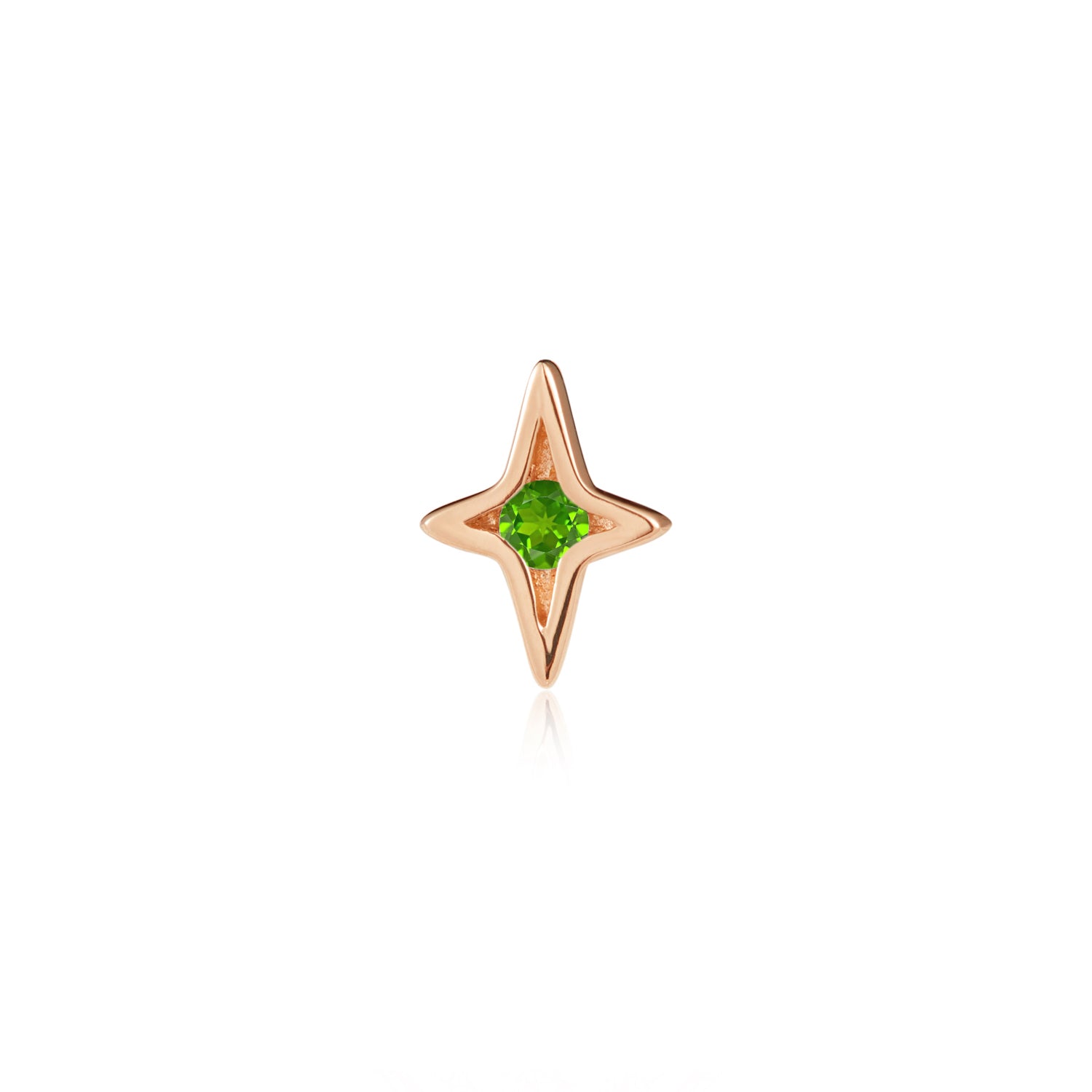 Divinity Threadless End Rose Gold Tsavorite Garnet Ember Body Jewelry
