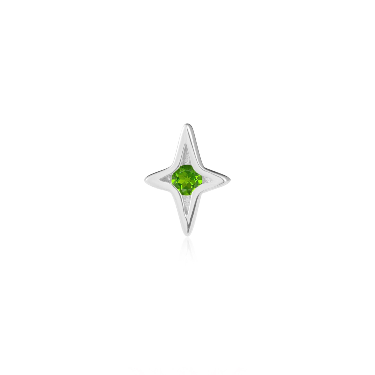 Divinity Threadless End White Gold Tsavorite Garnet Ember Body Jewelry