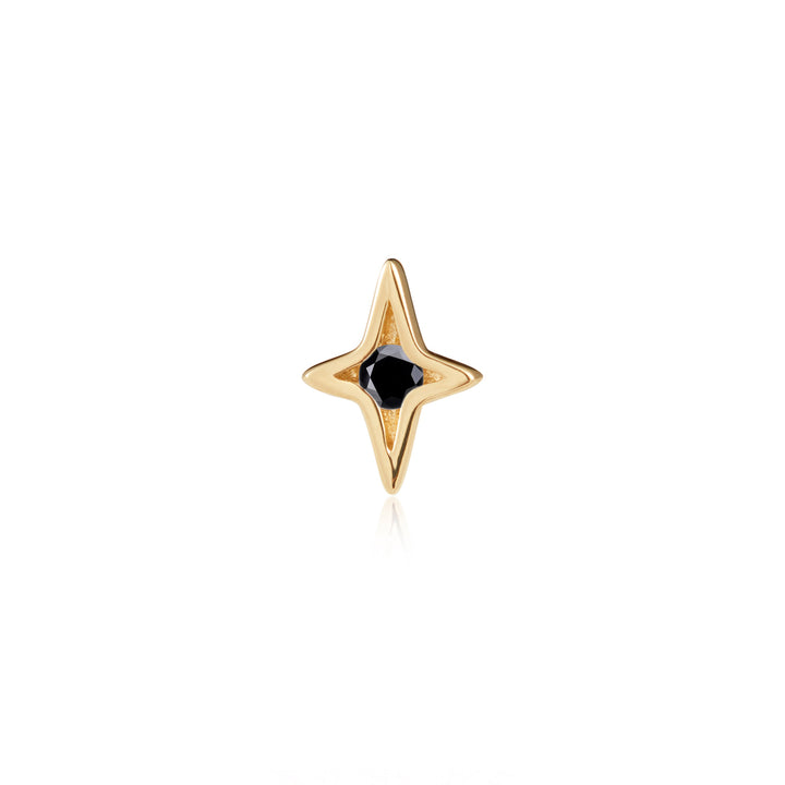 Divinity Threadless End Yellow Gold Black Diamond - Ember Body Jewelry