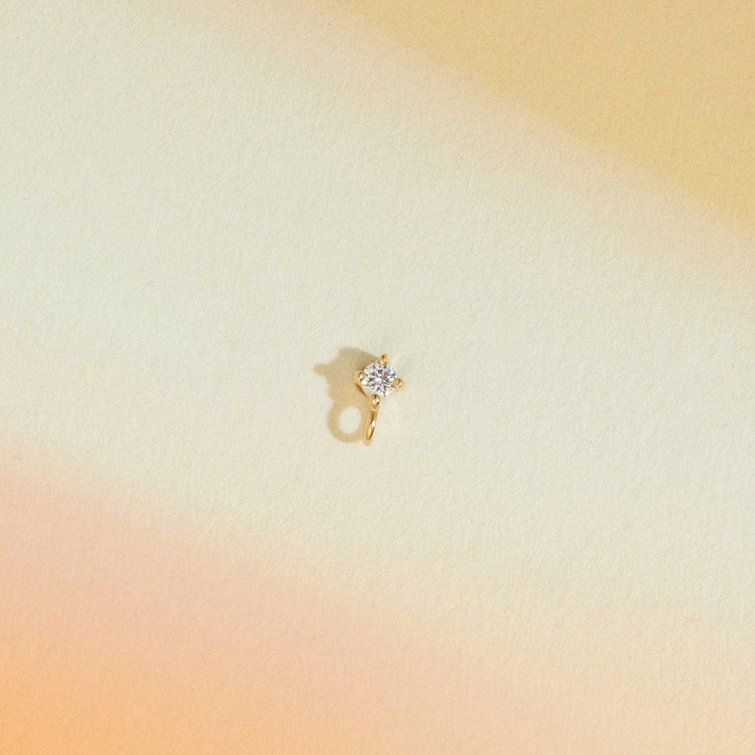 Prong Set CZ with Jump Ring - Threadless End